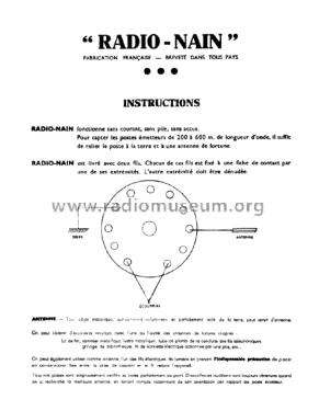 Radio-Nain Poste à Diode - Diode Detector ; SODIMO, Société de (ID = 1617282) Galène