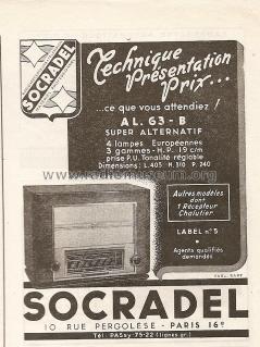 AL63-B; Socradel, Société (ID = 506036) Radio