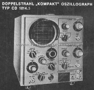 Dual Beam Oscilloscope CD 1014.3; Solartron Laboratory (ID = 515187) Equipment