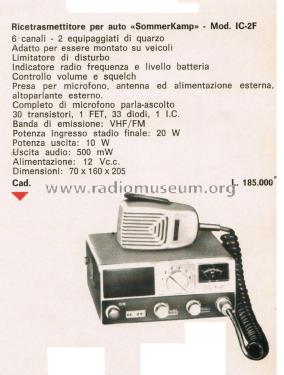 VHF/FM Transceiver IC-2F; Sommerkamp (ID = 2740657) Amat TRX