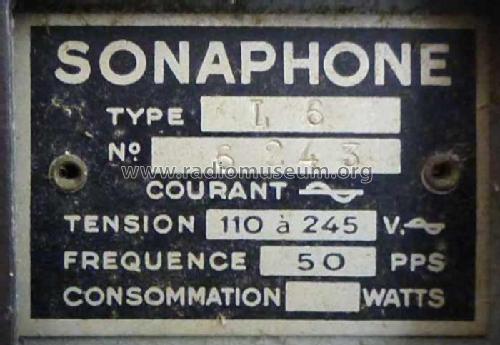 L6; Sonaphone; Paris (ID = 1958482) Radio