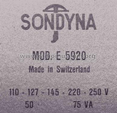 E5920; Sondyna AG; Zürich- (ID = 870085) Radio