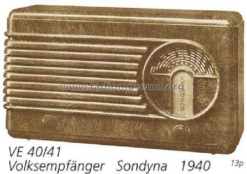 Volksempfänger VE40-41; Sondyna AG; Zürich- (ID = 2445) Radio