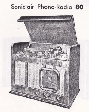 Radio-Phono 80U; Soniclair; Bruxelles (ID = 1932750) Radio
