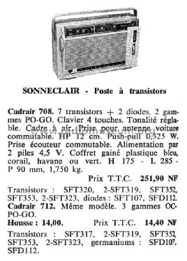 Cadrair 708; Sonneclair, (ID = 1978224) Radio