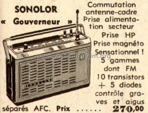 Gouverneur ; Sonolor; Paris, La (ID = 542257) Radio
