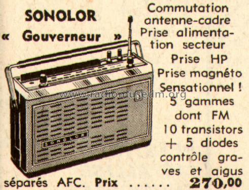 Gouverneur ; Sonolor; Paris, La (ID = 542257) Radio