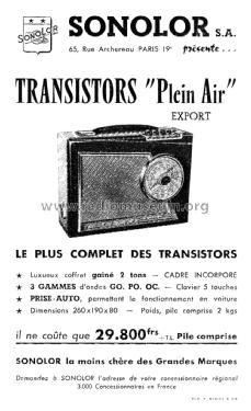 Plein Air Export Transistors ; Sonolor; Paris, La (ID = 2322156) Radio