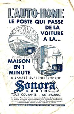 Auto-Home ; Sonora-Radio; Paris, (ID = 2529076) Radio
