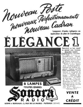 Élégance I ; Sonora-Radio; Paris, (ID = 2702428) Radio