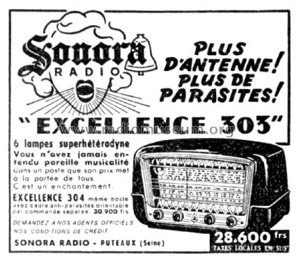 Excellence 304; Sonora-Radio; Paris, (ID = 2531332) Radio