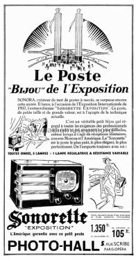 Sonorette Exposition 37; Sonora-Radio; Paris, (ID = 2488204) Radio