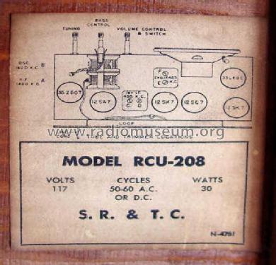 RCU-208 ; Sonora Radio & Telev (ID = 804522) Radio