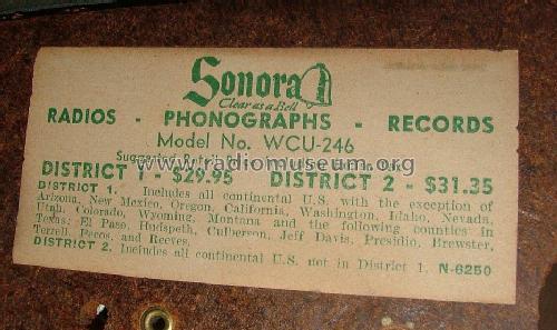 WCU-246 ; Sonora Radio & Telev (ID = 1759067) Radio