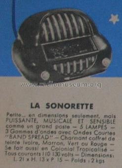 Sonorette 50; Sonora-Radio; Paris, (ID = 1607505) Radio