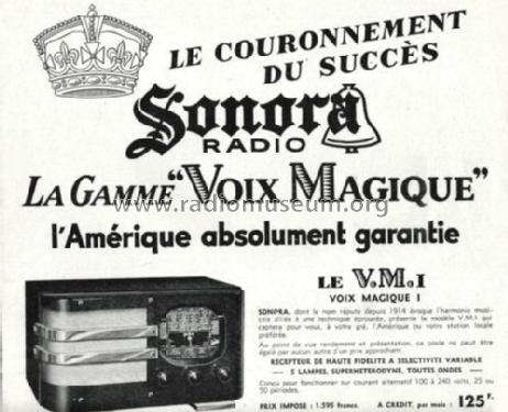 VM1; Sonora-Radio; Paris, (ID = 1156445) Radio