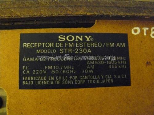 FM Stereo / FM-AM Receiver STR-230A; Sony Chile Cantolla, (ID = 1213325) Radio
