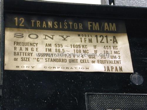 12 Transistor TFM-121A; Sony Corporation; (ID = 2481004) Radio