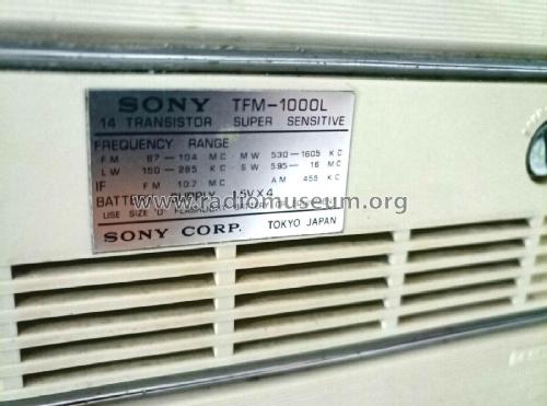 14 Transistor Super Sensitive TFM-1000 L; Sony Corporation; (ID = 2596761) Radio
