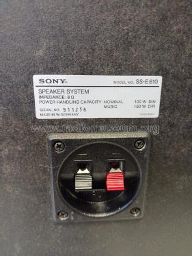 3 Way Speaker System SS-E610; Sony Corporation; (ID = 3001813) Altavoz-Au