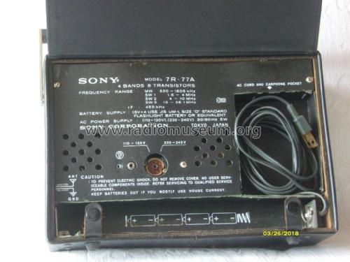7R-77A; Sony Corporation; (ID = 2240729) Radio