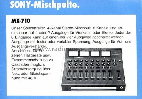 8 Channel Mixer MX-710; Sony Corporation; (ID = 2807322) Ampl/Mixer