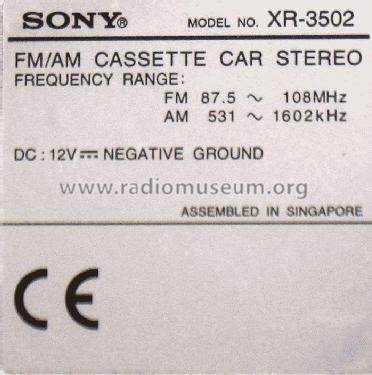 XR-3502; Sony Corporation; (ID = 2265716) Car Radio