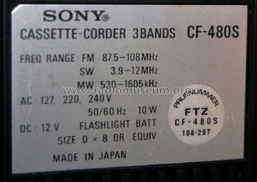 Cassette-Corder CF-480S; Sony Corporation; (ID = 2424675) Radio