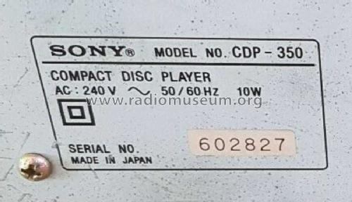 Compact Disc Player CDP-350; Sony Corporation; (ID = 2457526) R-Player