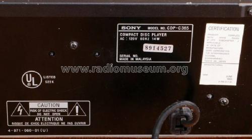 Compact Disc Player CDP-C365; Sony Corporation; (ID = 2472337) Ton-Bild