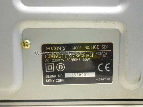 Compact Disc Receiver HCD-SD1; Sony Corporation; (ID = 2150349) Radio