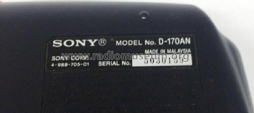 Discman CD Compact Player D-170AN; Sony Corporation; (ID = 2470100) Reg-Riprod