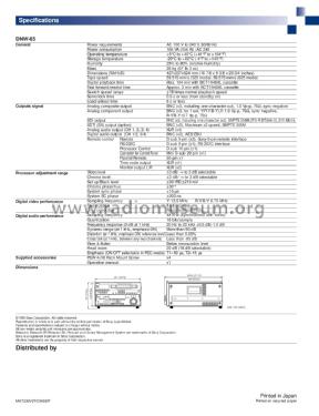 Betacam SX Video Cassette Player DNW-65; Sony Corporation; (ID = 3094052) Sonido-V