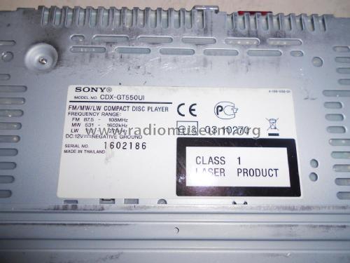 FM/MW/LW Compact Disc Player CDX-GT550UI; Sony Corporation; (ID = 2335959) Car Radio