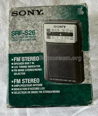 FM Stereo/AM Radio SRF-S26; Sony Corporation; (ID = 2989332) Radio