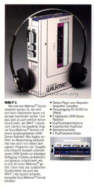 FM Stereo Walkman WM-F1; Sony Corporation; (ID = 2100021) Radio