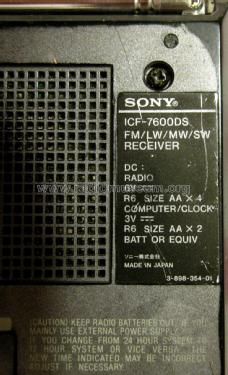 ICF-7600DS; Sony Corporation; (ID = 2792043) Radio