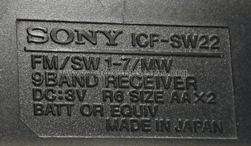 ICF-SW22; Sony Corporation; (ID = 2690637) Radio