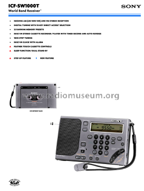 ICF-SW1000T; Sony Corporation; (ID = 3013963) Radio
