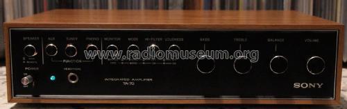 Integrated Amplifier TA-70; Sony Corporation; (ID = 2377927) Ampl/Mixer