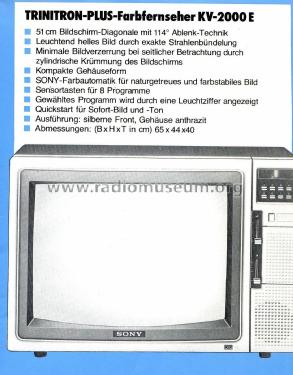 KV2000 / KV2000E; Sony Corporation; (ID = 2807618) Televisore