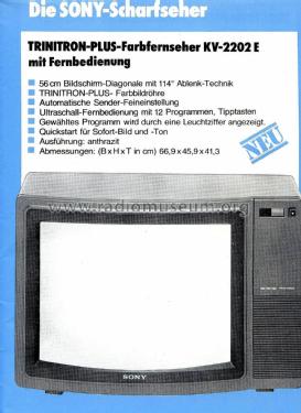 KV-2202E; Sony Corporation; (ID = 2807593) Televisore
