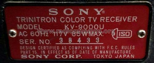 KV-9000U; Sony Corporation; (ID = 2589302) Television