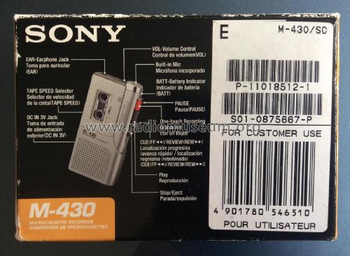 Microcassette-Corder M-430; Sony Corporation; (ID = 2788450) Sonido-V