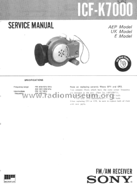 My first Sony FM/AM Radio ICF-K7000; Sony Corporation; (ID = 2723114) Radio