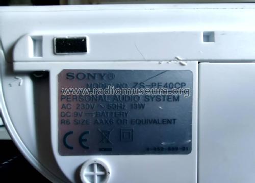 Personal Audio System ZS-PE40CP; Sony Corporation; (ID = 2827286) Radio