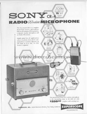 Radio Microphone Transmitter CR-4 with CRT-4; Sony Corporation; (ID = 2339224) Microphone/PU
