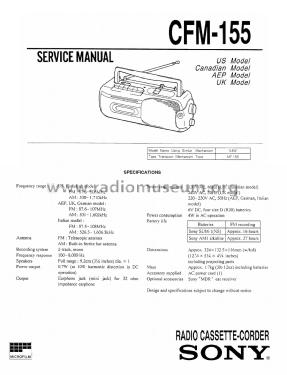 Radiorecorder CFM-155; Sony Corporation; (ID = 2837564) Radio