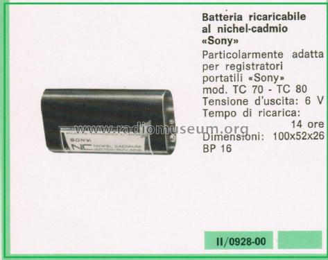 Rechargeable Nickel-Cadmium Battery BP 16; Sony Corporation; (ID = 3118076) Power-S