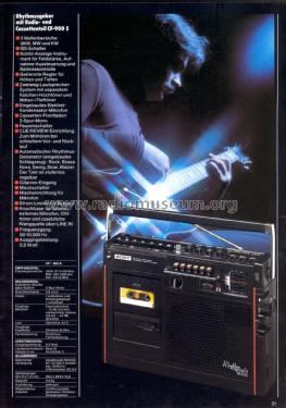 Rhythm & Studio Mixer FM/SW/MW Cassette-Corder CF-900-S; Sony Corporation; (ID = 2132521) Radio